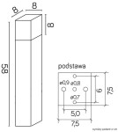 Lampy ogrodowe stojące - SU-MA CUBE 58cm 1x20W E27 230V Czarny CB-580 BL Stojąca - produkt 4