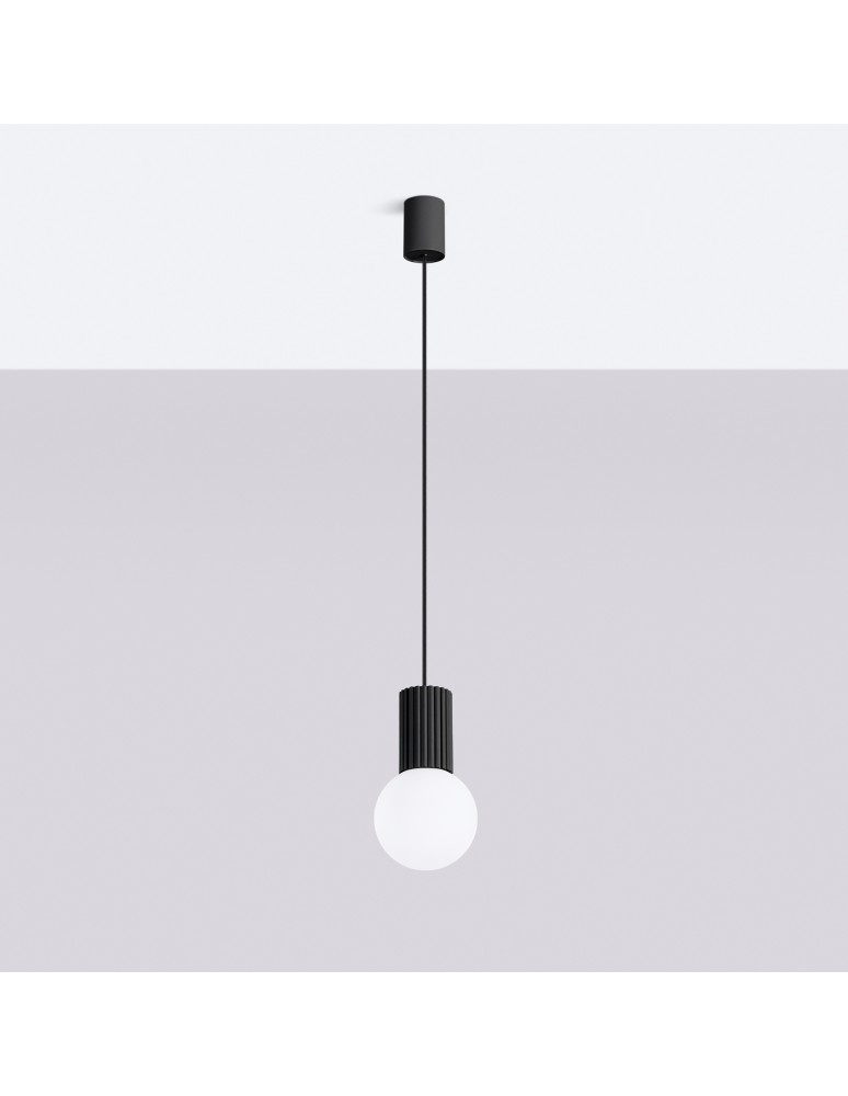 Sollux Lampa wisząca HALO 1 czarna SL.1714 Sollux Lampa wisząca HALO 1 czarna SL.1714