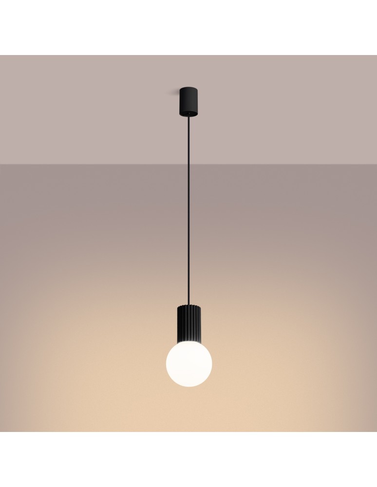 Sollux Lampa wisząca HALO 1 czarna SL.1714 Sollux Lampa wisząca HALO 1 czarna SL.1714