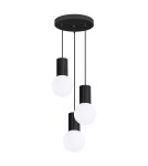Lampy wiszące kule - Sollux Lampa wisząca HALO 3P czarna SL.1715 - product 1
