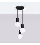Lampy wiszące kule - Sollux Lampa wisząca HALO 3P czarna SL.1715 - product 2