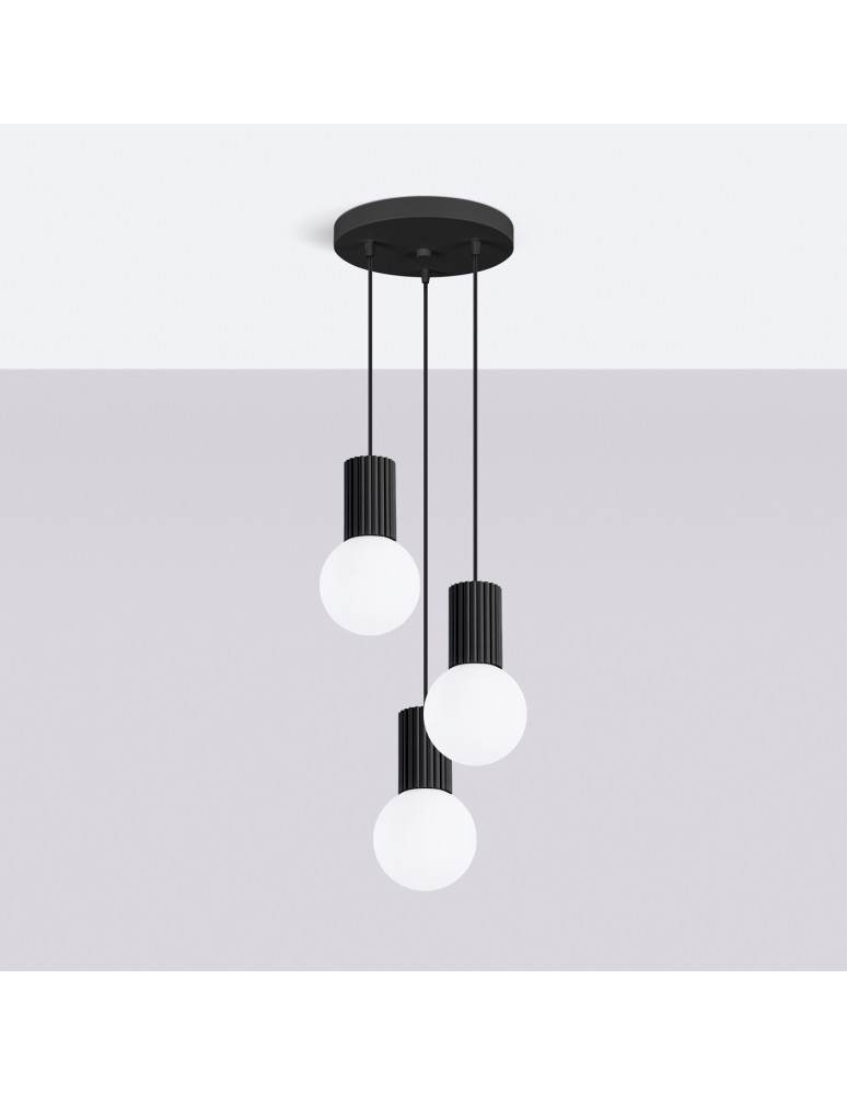 Sollux Lampa wisząca HALO 3P czarna SL.1715