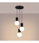 Lampy wiszące kule - Sollux Lampa wisząca HALO 3P czarna SL.1715 - product 3