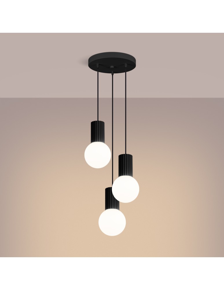 Sollux Lampa wisząca HALO 3P czarna SL.1715