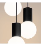 Lampy wiszące kule - Sollux Lampa wisząca HALO 3P czarna SL.1715 - product 4