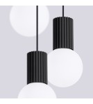 Lampy wiszące kule - Sollux Lampa wisząca HALO 3P czarna SL.1715 - product 5