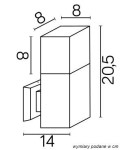 Kinkiety zewnętrzne - SU-MA CUBE 1x20W E27 230V Ciemny popiel CB-K DG Kinkiet - produkt 4