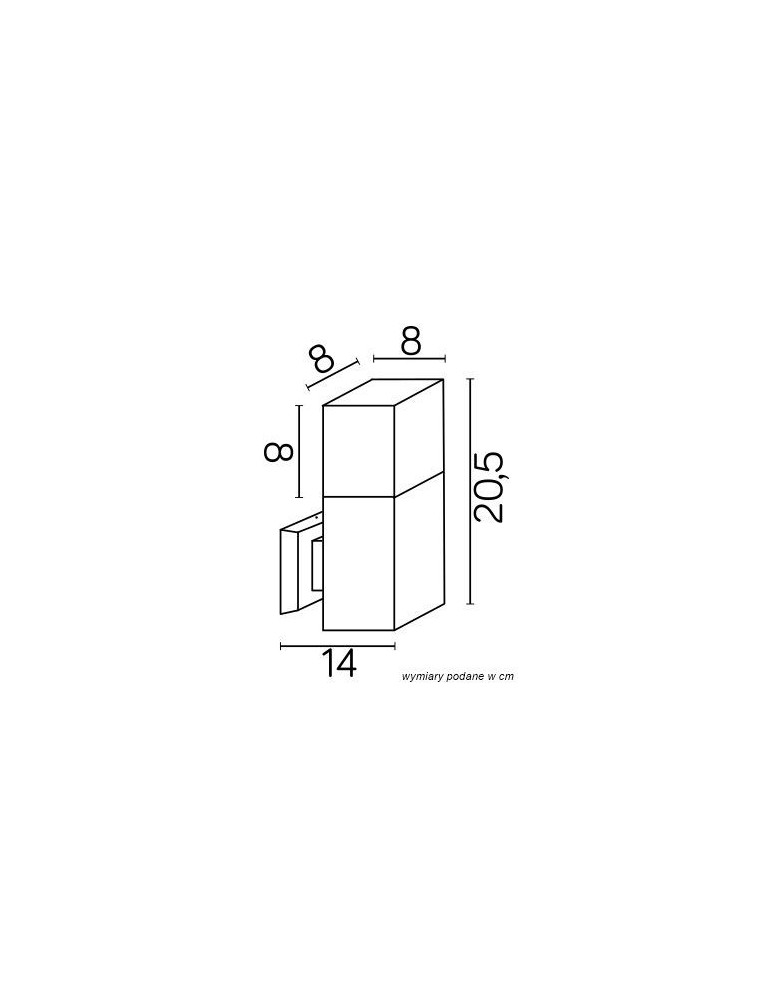 SU-MA CUBE 1x20W E27 230V Ciemny popiel CB-K DG Kinkiet