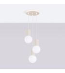Lampy wiszące kule - Sollux Lampa wisząca HALO 3P beżowa SL.1720 - product 2
