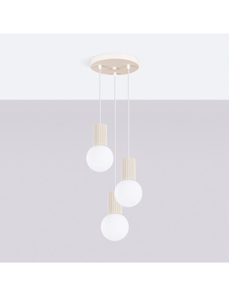 Sollux Lampa wisząca HALO 3P beżowa SL.1720