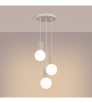 Lampy wiszące kule - Sollux Lampa wisząca HALO 3P beżowa SL.1720 - product 3