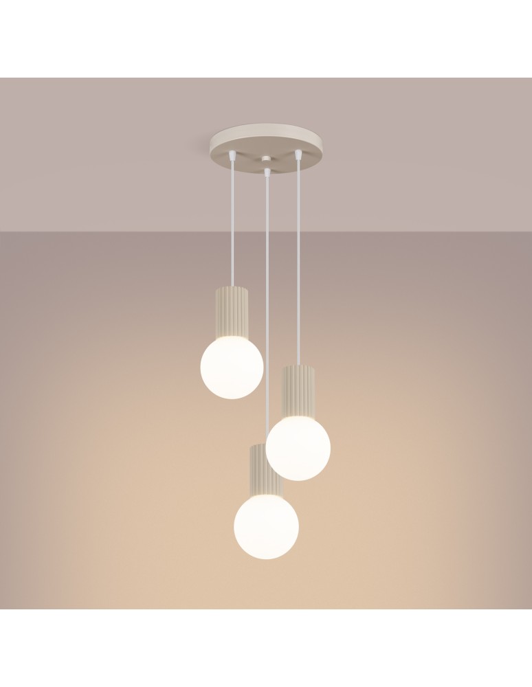 Sollux Lampa wisząca HALO 3P beżowa SL.1720