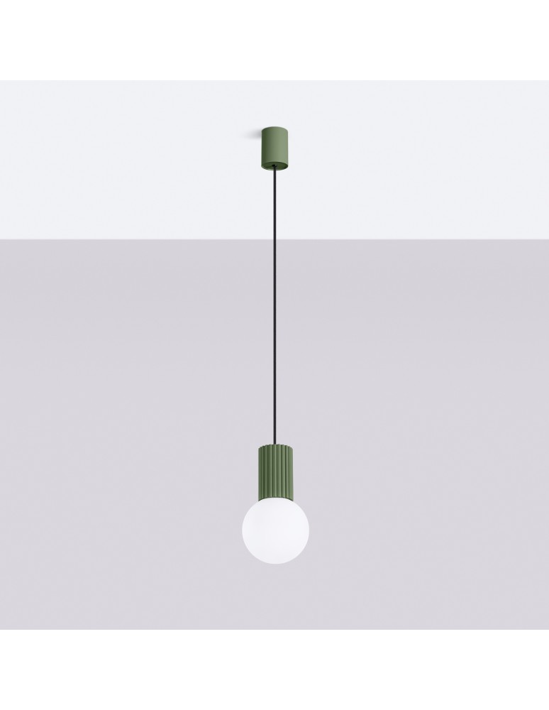 Sollux Lampa wisząca HALO 1 zielona oliwka SL.1724 Sollux Lampa wisząca HALO 1 zielona oliwka SL.1724