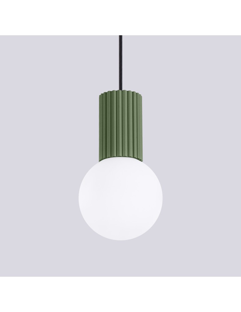 Sollux Lampa wisząca HALO 1 zielona oliwka SL.1724 Sollux Lampa wisząca HALO 1 zielona oliwka SL.1724