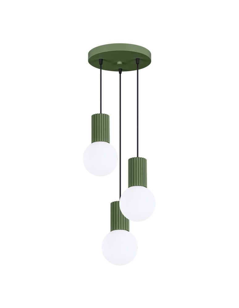 Sollux Lampa wisząca HALO 3P zielona oliwka SL.1725 Sollux Lampa wisząca HALO 3P zielona oliwka SL.1725