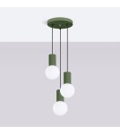 Sollux Lampa wisząca HALO 3P zielona oliwka SL.1725 Sollux Lampa wisząca HALO 3P zielona oliwka SL.1725