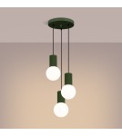 Sollux Lampa wisząca HALO 3P zielona oliwka SL.1725 Sollux Lampa wisząca HALO 3P zielona oliwka SL.1725