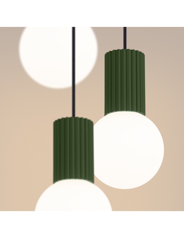 Sollux Lampa wisząca HALO 3P zielona oliwka SL.1725 Sollux Lampa wisząca HALO 3P zielona oliwka SL.1725