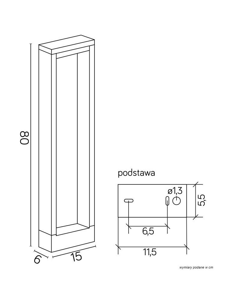 SU-MA FORM 80cm Stojaca YB19502 Zmienna Barwa 3000K/4000K/6000K