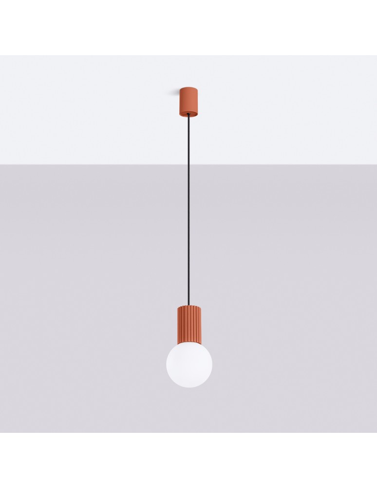 Sollux Lampa wisząca HALO 1 ochra czerwona SL.1729 Sollux Lampa wisząca HALO 1 ochra czerwona SL.1729