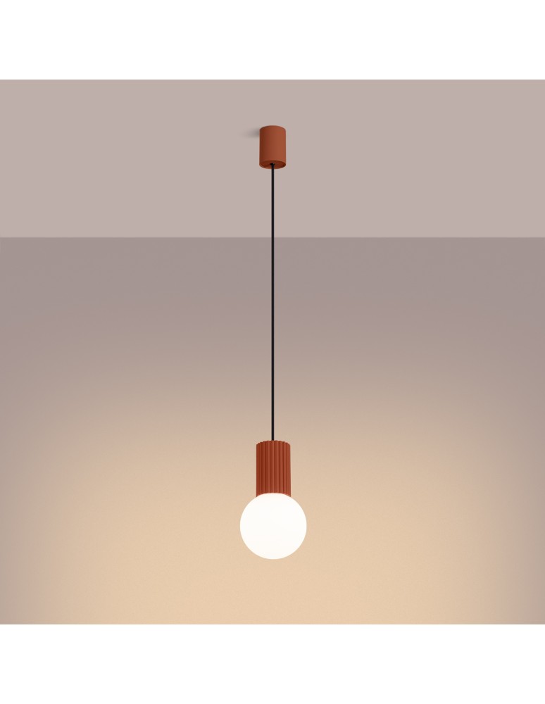 Sollux Lampa wisząca HALO 1 ochra czerwona SL.1729 Sollux Lampa wisząca HALO 1 ochra czerwona SL.1729