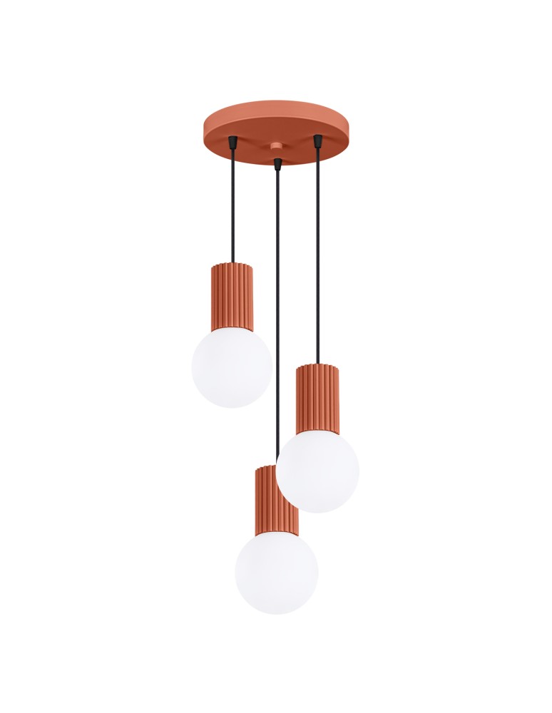 Sollux Lampa wisząca HALO 3P ochra czerwona SL.1730 Sollux Lampa wisząca HALO 3P ochra czerwona SL.1730