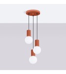 Sollux Lampa wisząca HALO 3P ochra czerwona SL.1730 Sollux Lampa wisząca HALO 3P ochra czerwona SL.1730