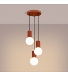 Sollux Lampa wisząca HALO 3P ochra czerwona SL.1730 Sollux Lampa wisząca HALO 3P ochra czerwona SL.1730