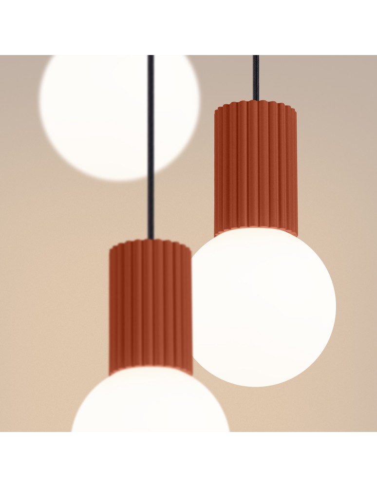Sollux Lampa wisząca HALO 3P ochra czerwona SL.1730 Sollux Lampa wisząca HALO 3P ochra czerwona SL.1730
