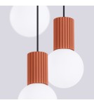 Sollux Lampa wisząca HALO 3P ochra czerwona SL.1730 Sollux Lampa wisząca HALO 3P ochra czerwona SL.1730