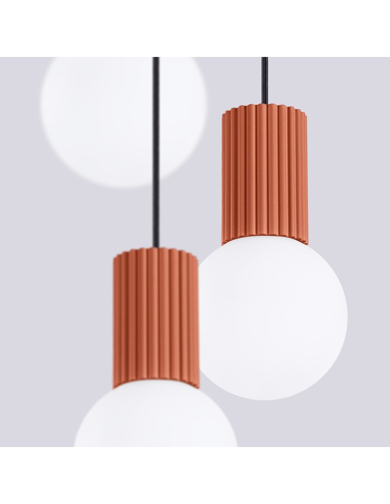 Sollux Lampa wisząca HALO 3P ochra czerwona SL.1730 Sollux Lampa wisząca HALO 3P ochra czerwona SL.1730