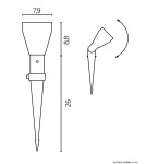 Lampy ogrodowe wbijane w ziemię (z klinem) - SU-MA PRIT PC LK4001-15A W podłoże - product 4