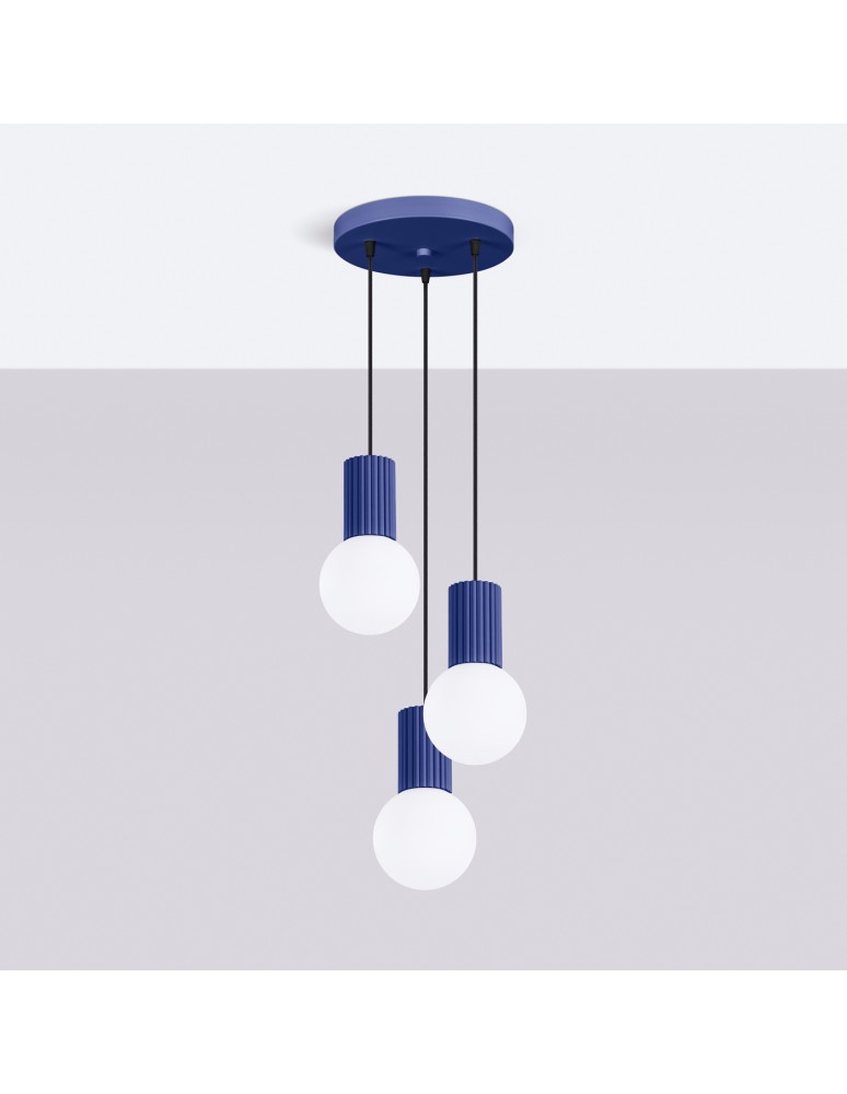 Sollux Lampa wisząca HALO 3P ultramaryna SL.1740 Sollux Lampa wisząca HALO 3P ultramaryna SL.1740