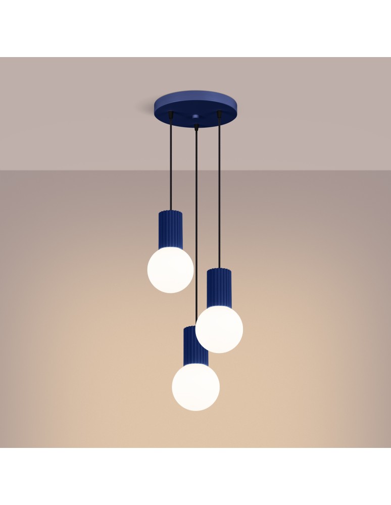 Sollux Lampa wisząca HALO 3P ultramaryna SL.1740 Sollux Lampa wisząca HALO 3P ultramaryna SL.1740