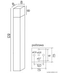 Lampy ogrodowe stojące - SU-MA CUBE 83cm 1x20W E27 230V Srebrny CB-830 AL Stojąca - produkt 4