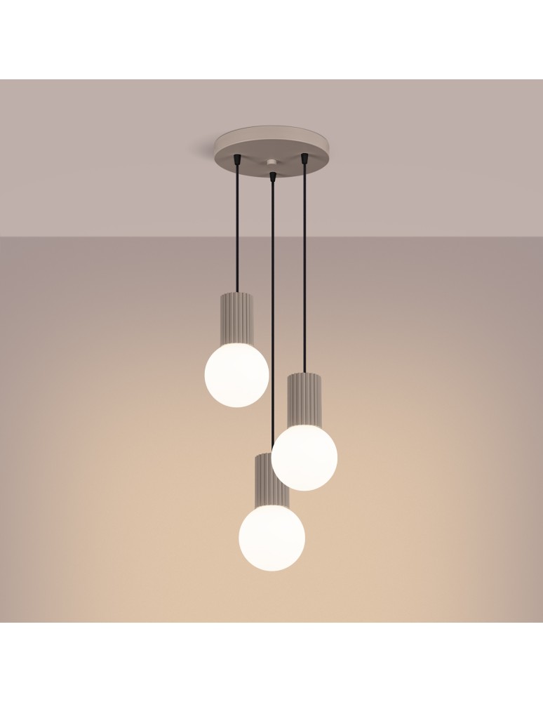 Sollux Lampa wisząca HALO 3P taupe SL.1745 Sollux Lampa wisząca HALO 3P taupe SL.1745