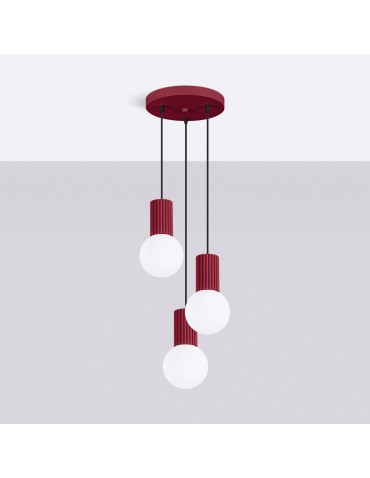 Sollux Lampa wisząca HALO 3P burgund SL.1750 - produkt 2