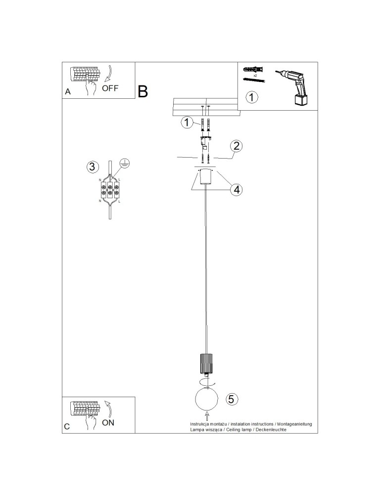 Sollux Lampa wisząca HALO 1 brzoskwiniowa SL.1754 Sollux Lampa wisząca HALO 1 brzoskwiniowa SL.1754