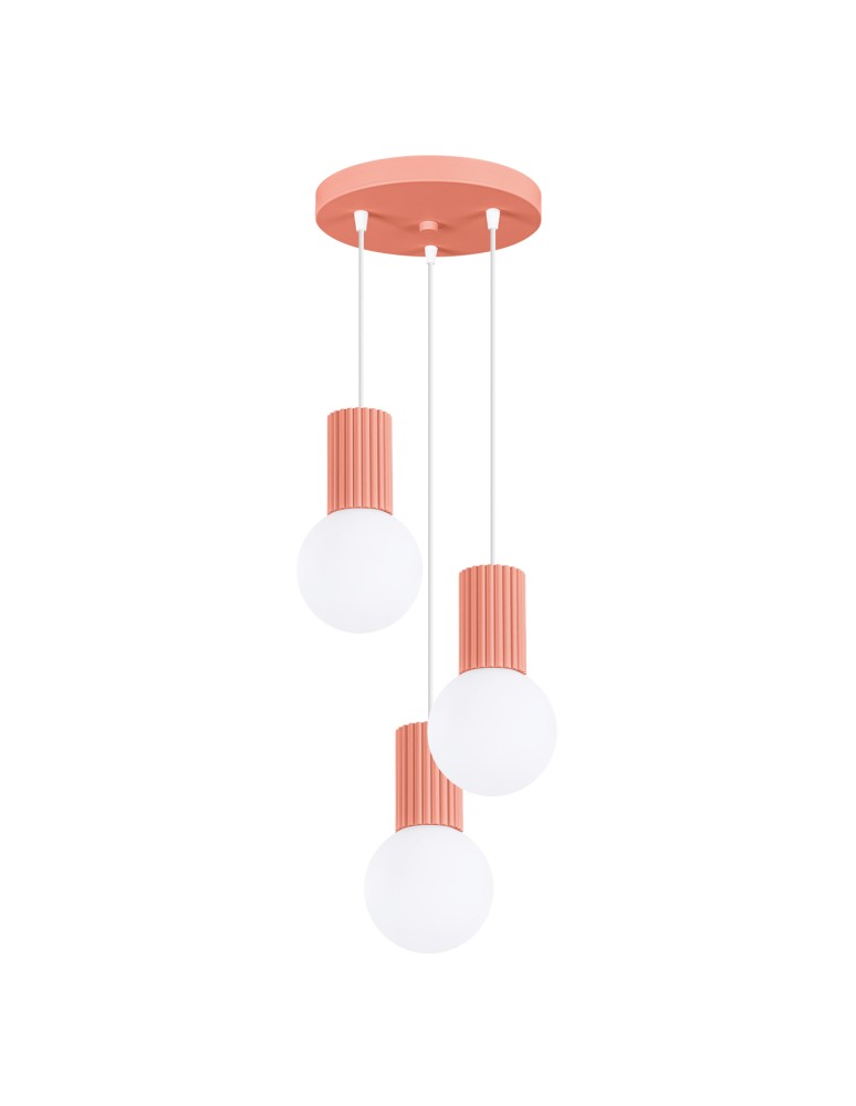 Sollux Lampa wisząca HALO 3P brzoskwiniowa SL.1755 Sollux Lampa wisząca HALO 3P brzoskwiniowa SL.1755