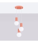 Sollux Lampa wisząca HALO 3P brzoskwiniowa SL.1755 Sollux Lampa wisząca HALO 3P brzoskwiniowa SL.1755