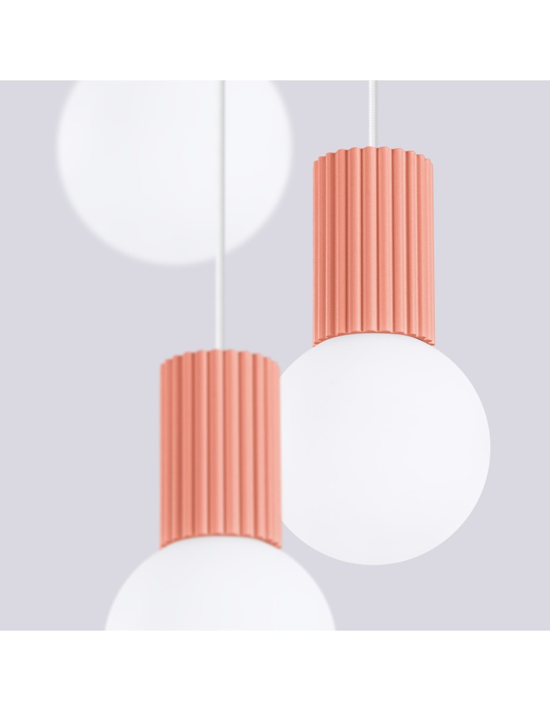 Sollux Lampa wisząca HALO 3P brzoskwiniowa SL.1755 Sollux Lampa wisząca HALO 3P brzoskwiniowa SL.1755