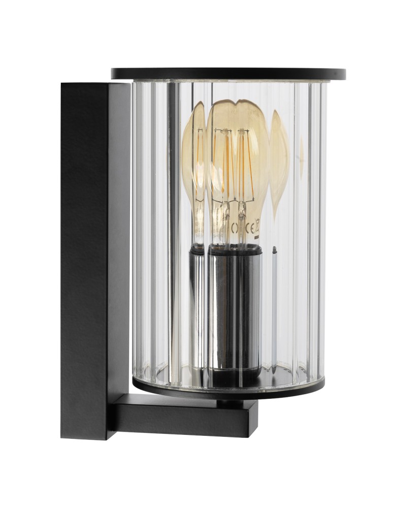 Argon NORFOLK 8748 kinkiet ogrodowy 1 pł. czarny + transparentny E27 (nie zawiera źródła światła) / 230V aluminium lakiero