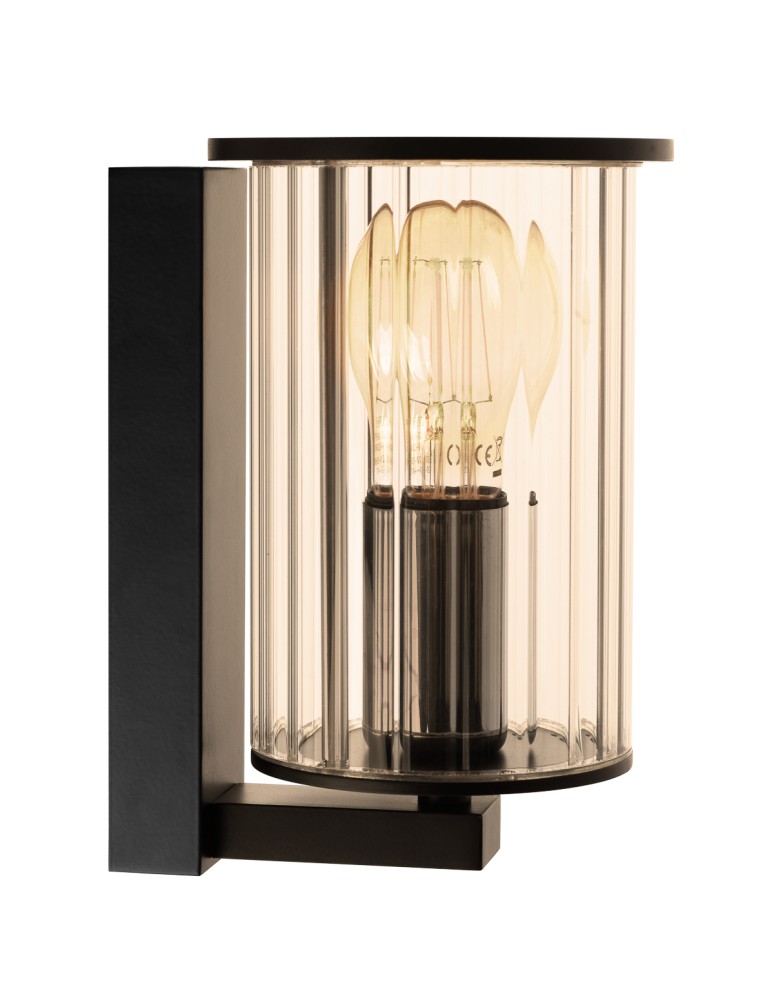 Argon NORFOLK 8748 kinkiet ogrodowy 1 pł. czarny + transparentny E27 (nie zawiera źródła światła) / 230V aluminium lakiero