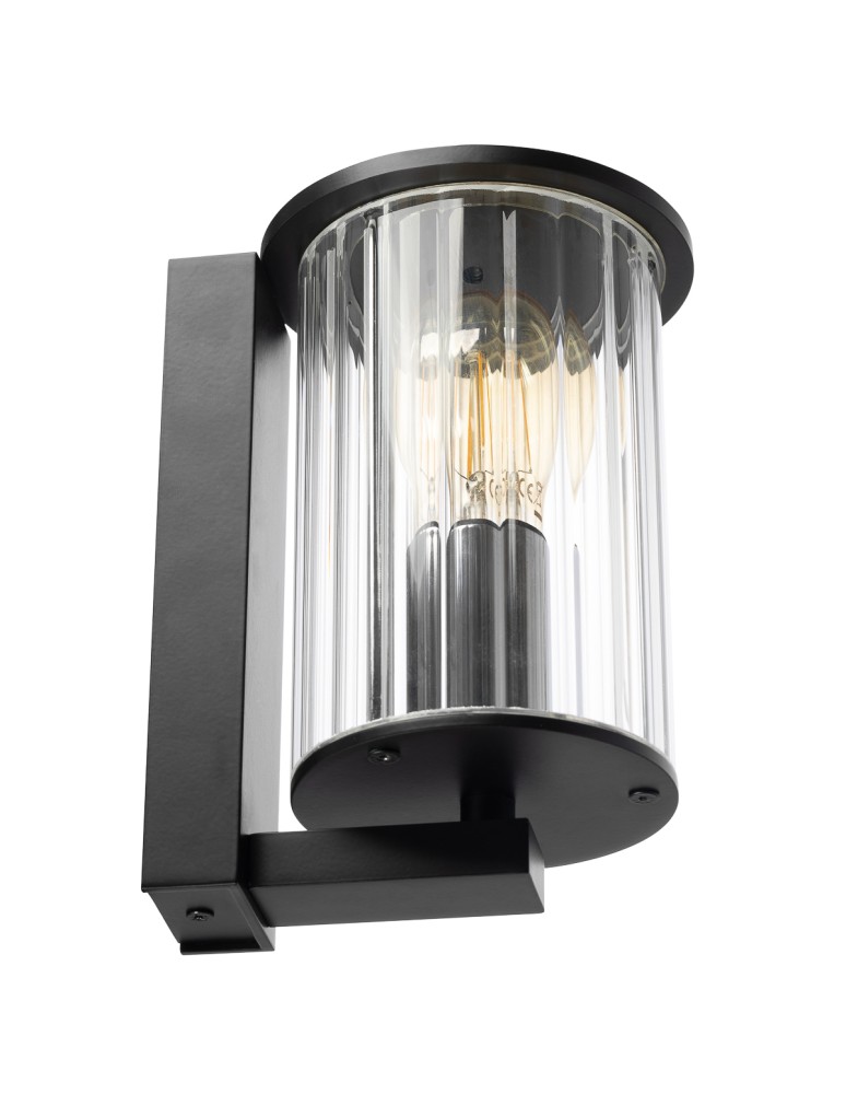 Argon NORFOLK 8748 kinkiet ogrodowy 1 pł. czarny + transparentny E27 (nie zawiera źródła światła) / 230V aluminium lakiero