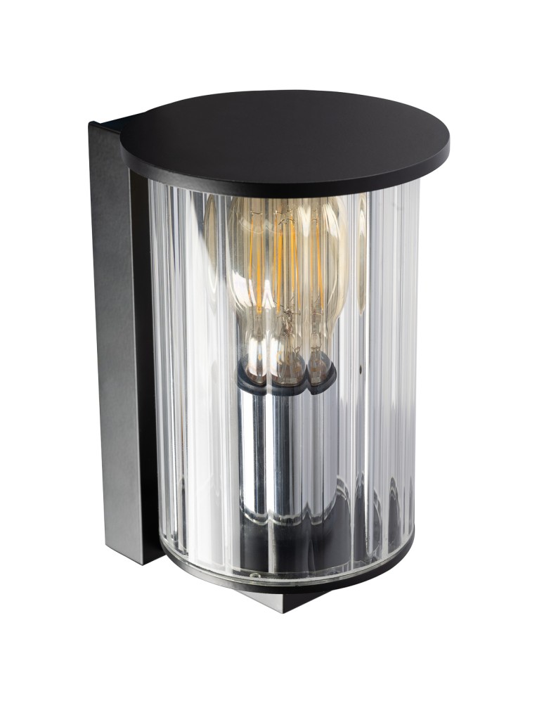Argon NORFOLK 8748 kinkiet ogrodowy 1 pł. czarny + transparentny E27 (nie zawiera źródła światła) / 230V aluminium lakiero