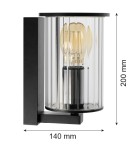 Kinkiety zewnętrzne - Argon NORFOLK 8748 kinkiet ogrodowy 1 pł. czarny + transparentny E27 (nie zawiera źródła światła) / 230V aluminium lakiero - product 7