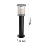 Lampy ogrodowe stojące - Argon NORFOLK 8749 lampa ogrodowa stojąca 1 pł., mała, czarny + transparentny E27 (nie zawiera źródła światła) / 230V al - product 6