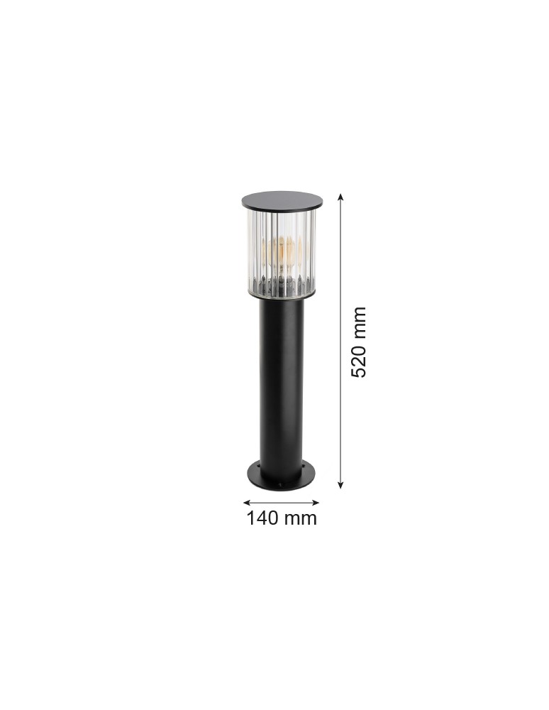 Lampy ogrodowe stojące - Argon NORFOLK 8749 lampa ogrodowa stojąca 1 pł., mała, czarny + transparentny E27 (nie zawiera źródła światła) / 230V al - product kolory-swiatla.pl 6