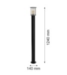 Argon NORFOLK 8750 lampa ogrodowa stojąca 1 pł., duża, czarny + transparentny E27 (nie zawiera źródła światła) / 230V al Argon NORFOLK 8750 lampa ogrodowa stojąca 1 pł., duża, czarny + transparentny E27 (nie zawiera źródła światła) / 230V al