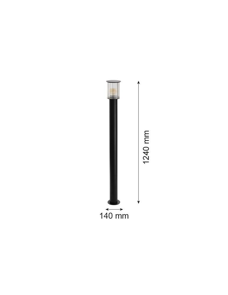 Argon NORFOLK 8750 lampa ogrodowa stojąca 1 pł., duża, czarny + transparentny E27 (nie zawiera źródła światła) / 230V al Argon NORFOLK 8750 lampa ogrodowa stojąca 1 pł., duża, czarny + transparentny E27 (nie zawiera źródła światła) / 230V al
